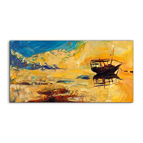 Art mural acrylique mer 100x50cm grand tableau salon moderne