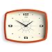 JONES CLOCKS? Movie Retro Wall Clock - Square Clock - Rectangular Clock - Kitchen Clock - Office Clock - Retro Clock - Designer Clock - Colourful Case - Arabic Numerals (Grey)