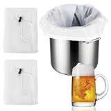 mobumeia 3 STK Filterbeutel Siebbeutel - 66 x 56cm 250 Micro Filtersack mit Sieb für Obstpresse Wein Marmelade, Bierbrauen, Saftpressen, Auspresstuch