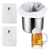mobumeia 3 STK Filterbeutel Siebbeutel - 66 x 56cm 250 Micro Filtersack mit Sieb für Obstpresse Wein Marmelade, Bierbrauen, Saftpressen, Auspresstuch