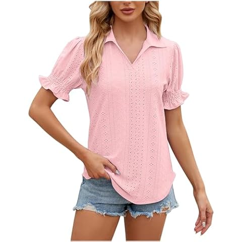 RLEHJN Women's Casual Loose Summer Tops Cover