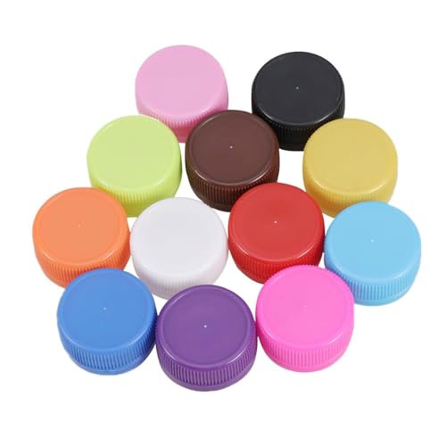 100pcs Plastic Milk Bottle Tops, Reusable Silicone Bottle Caps for Glass Bottles, Colourful Lids for Crafts & Storage