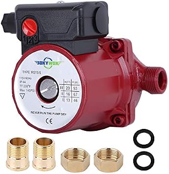 RS15-6R Hot Water Circulation Pump+3/4 Female*1/2 NPT Male Brass Connector