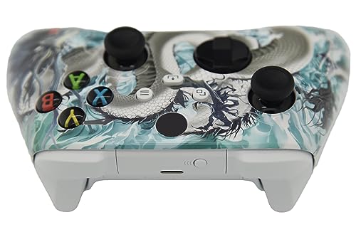 Image of ProControllers LLC Hand Airbrushed Fade Custom Controller Compatible with Xbox Series X /S & Xbox One (Series X /S White Dragon)