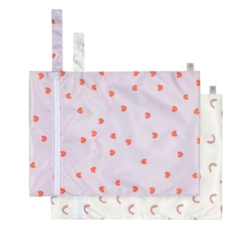 Lässig - LÄSSIG Sac réutilisable pour lingettes 2 pièces/Wet Bag Happy Rascals Heart