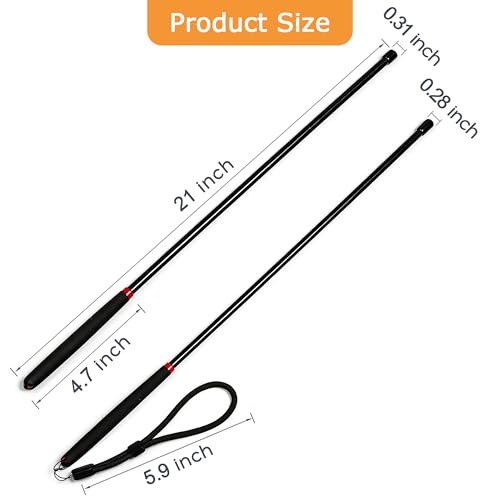 LVELISSE 21-Inch Riding Crop 2-Piece Set, Black Horse Whip with Non-Slip Grip, Wrist Strap & Protective Tip for Training, Cosplay & Performance