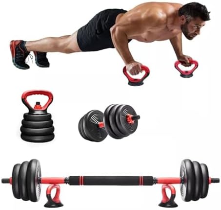 Halteres Academia Em Casa Kit Anilhas e Barras Ajustáveis Treino1...