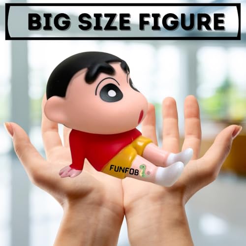 Image of FUNFOB Shinchan Action Figure | Shin chan Figurine Cartoon Figures Toys for Boys & Girls PVC Multicolour (Shinchan Mobile H with Box (Red))