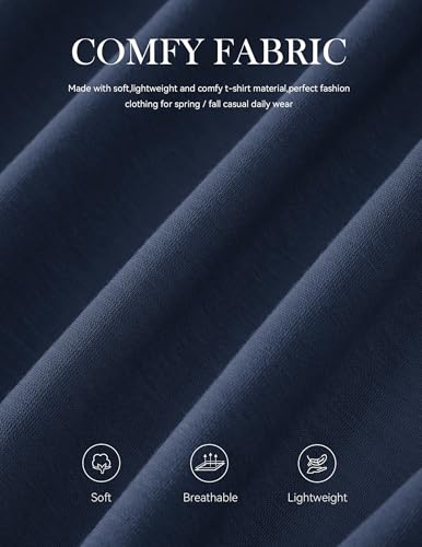 MASCOMODA Women's 2026 Striped Oversized Sweatshirt Spring Crewneck Long Sleeve Shirts Casual Color Block Pullover Tops(Navy,X-Large)