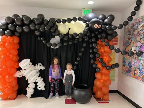 Image of Black Linking Balloons, 100PCS Linked Balloon for Balloon Wall Arch Garland, Quick Link Balloons for Halloween Wedding Birthday Baby Shower Engagement Graduation New Years Party Decorations (10inch)