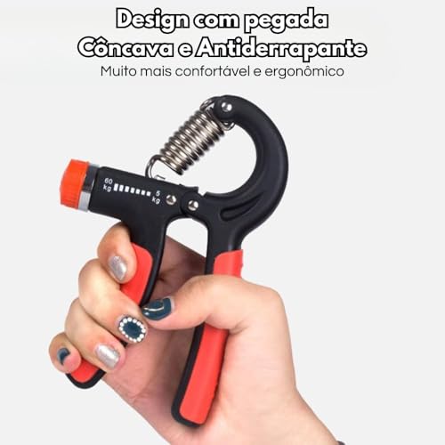 Hand Grip Fortalecedor de Mãos 5kg até 60kg Mola Ajustável Fortalecer Mão Punho Braço Antebraço- Lin