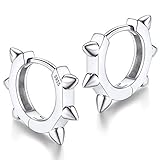 [Silvora] ピアス メンズ つけっぱなし フープピアス レディース 金属アレルギー対応 シルバー925 小さめ スパイク アクセサリー