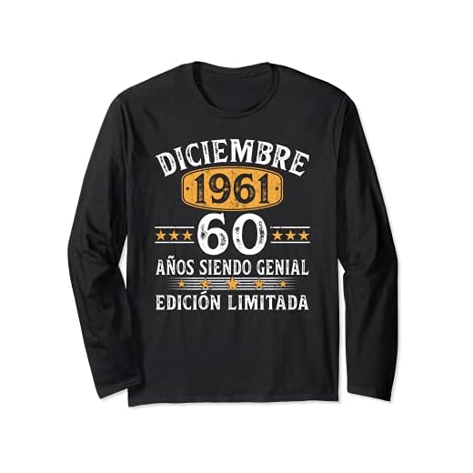 Nacido En Diciembre 1961 60 Años Cumpleaños Regalo Hombre Manga Larga