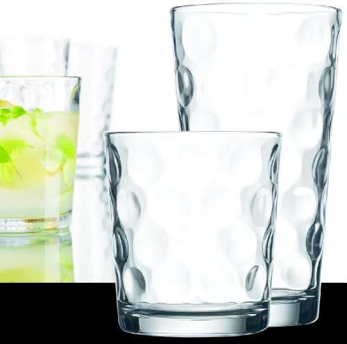 16-piece Elegant Eclipse Glassware Set - 8 Cooler Glasses and 8 DOF Glasses