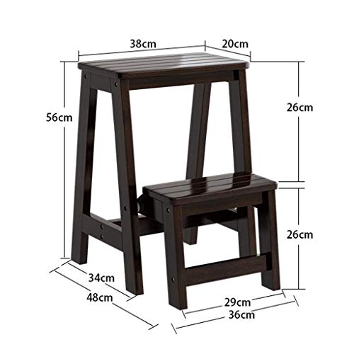 Taburete plegable de madera maciza para cocina y hogar 3