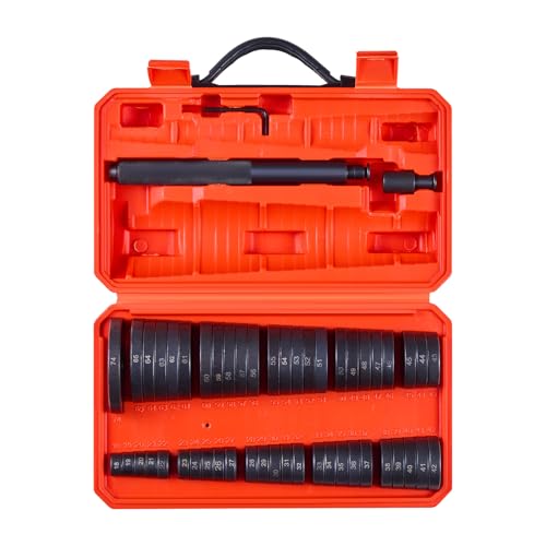 VEVOR Kit de Presse à Roulements 52 Pièces, Coffret d’Outils de Démontage et de Montage de Bagues et Joints de Roulements, avec 49 Bagues et Axes de...
