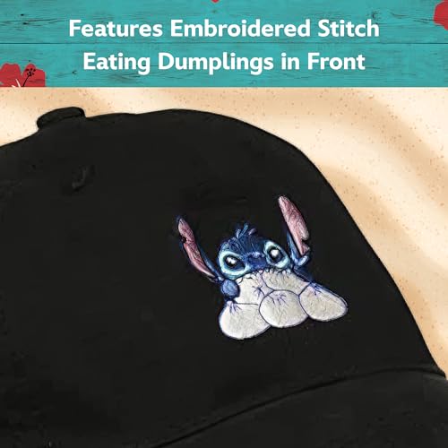 Image of Disney Stitch Dad Hat, Adjustable Cotton Baseball Cap with Curved Brim