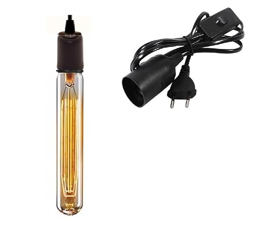 Rabicho Abajur 2m Preto Plugue Macho com Soquete Liso Instalado