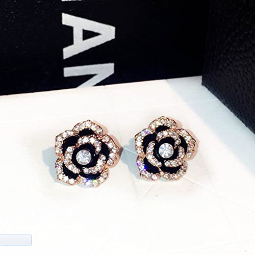 Rhinestone Crystal Flower Stud Earrings for Women2