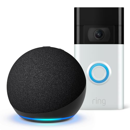 Echo Dot (5th Gen, 2022 release) with Ring Video Doorbell.