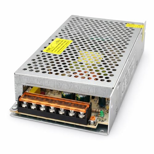 [BASSA TENSIONE] Trasformatore di alta qualità con tensione di ingresso di 110/220 volt corrente alternata e una tensione di uscita di 12 volt 16,6 A corrente continua, ideale per installazioni a bassa tensione