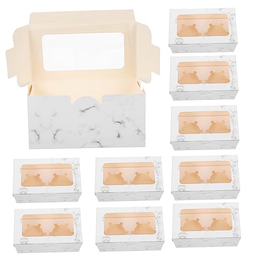 Ciieeo 10pcs Compact Cake Boxes with Window Pastry Packaging for for Parties and Festivals Sturdy Design to Keep Treats Fresh and Safe