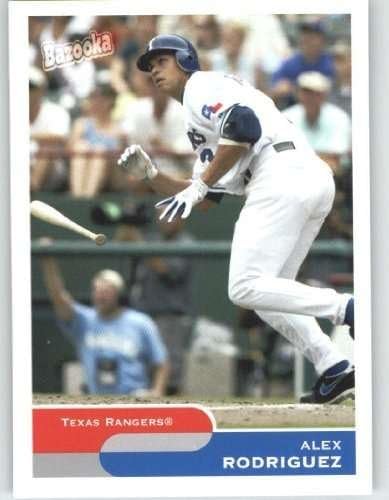 2004 Bazooka Minis #103B Alex Rodriguez w/o Bat - Texas Rangers (Variation) (Baseball Cards)