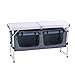 CampLand Outdoor Folding CampingTable with Aluminum Lightweight Height Adjustable with Storage Organizer Picnic Table for BBQ, Party, Camping (White)