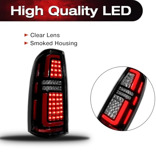 Image of EOMD DOT Approved LED Tail Light Assembly Compatible With 1999-2006 Chevy Silverado 1500 2500 &1999-2002 GMC Sierra 1500 2500 3500 Rear Lamp (Clear Lens, Chrome Housing)
