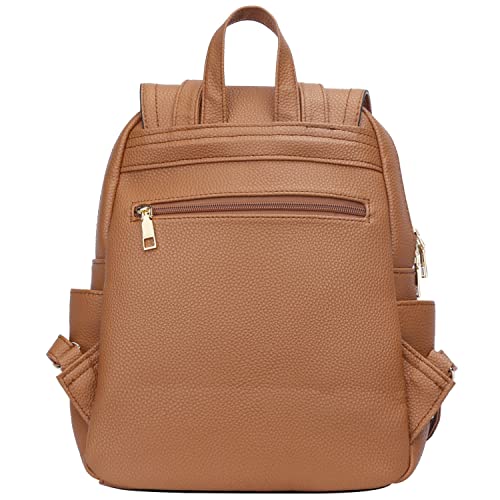 Kkxiu Quilted Women Backpack Purse Synthetic Leather Fashion Bookbag Travel Daypack For Ladies (Brown) #TOP2