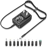 UL Listed 12V 1A 0.8A 0.5A Power Supply 12W Charger AC Adapter 12.0V 1000mA 800mA 600mA 500mA 300mA Regulated 12 Volt DC Switching Power Cord Plug with 10 Interchangeable Jacks PERFEIDY
