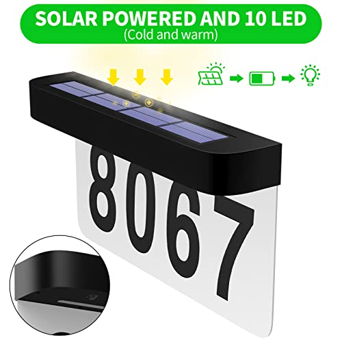 House Numbers Solar Powered, HomLxcIar LED Lighted Address Plaque Numbers for House, 2 Lighting Modes Modern House Number Sign for Outside Home Yard Outdoor Street - Image 5