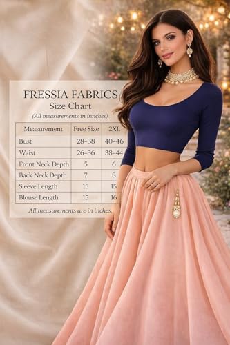 Image of Fressia Fabrics Women's Cotton Readymade Saree Blouse Stretchable Crop Top Choli Bustier Top