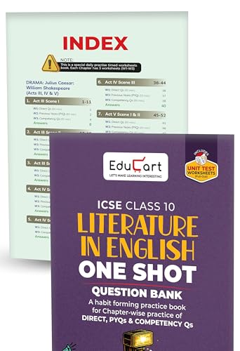 Image of Educart ICSE Class 10 One Shot Question Bank 2027 (Set of 8 Books) | Physics, Chemistry, Maths, Biology, English 1 & 2, Geography, History & Civics | 2026-27 Exam