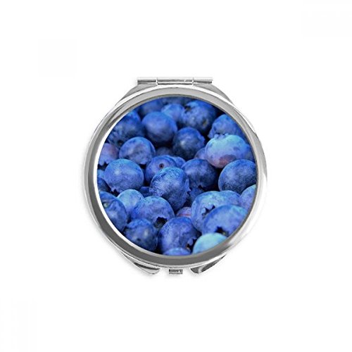 Miroir de poche bleuets frais : fini le maquillage raté avec ce miroir rond portable de main