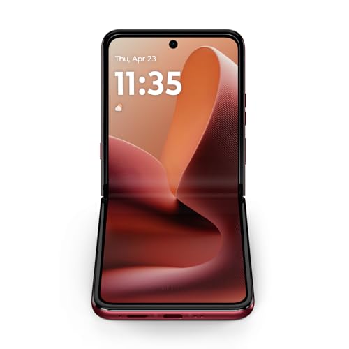 Image of Motorola Moto Razr Ultra 5G 2025, 512GB + 16GB RAM, Pantone Rio Red - Unlocked (Renewed)