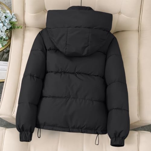 FPMLUXLL Quilted Jackets for Women Hooded Full-Zip Winter Warm Puffer Coat - image 4