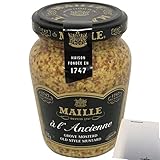 Maille Dijon à l Ancienne Senf nach alter Art grober Senf 1er Pack (1x210g Glas) + usy Block