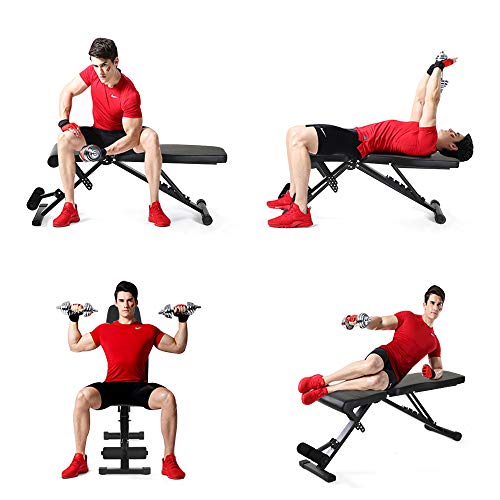 Weight Bench Adjustable ,90 to180 Degree Utility Workout Benchs Incline/Decline,Home Training Sit up Gym Bench black