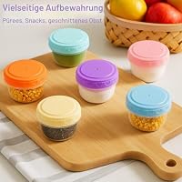 YuLiMirich 6 Stück Kleine Gefrierdosen mit Deckel Plastik, 80ml Auslaufsichere Vorratsdosen, Kleine Dosen zum Einfrieren, Gefrierbehälter für Snacks, Saucen – Ansicht 6
