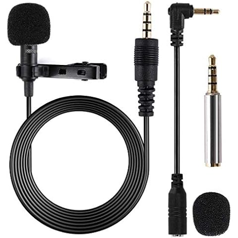 Clip on Microphone, Gyvazla 3.5mm Lavalier Lapel Omnidirectional Condenser Microphone for Phone & Android Smartphones or any other mobile device Cover