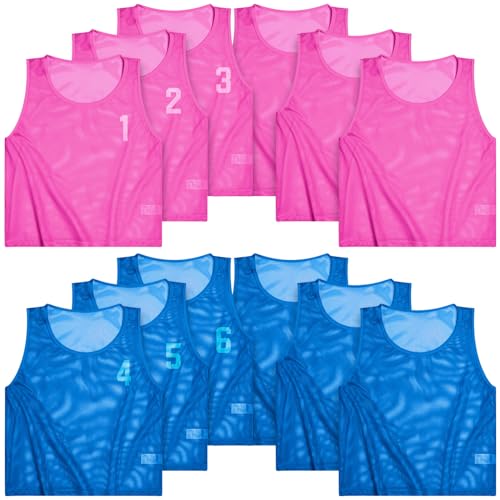Image of Boyiee Pinnies Scrimmage Vests, Youth Pinnies Nylon Mesh Team Practice Jersey for Sports Basketball Soccer Football