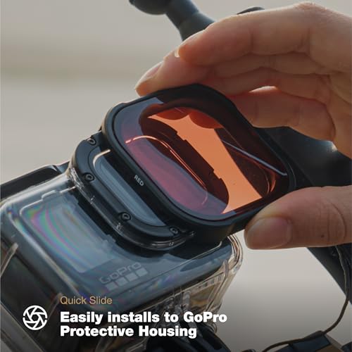 PolarPro Red Filter 3-Pack for GoPro Hero13 Protective Housing - Fits Hero9/10/11/12/13 Cameras in Protective Housing - Underwater Color Correction Dive Filters for Scuba or Snorkeling