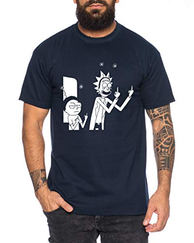 Rick Peace Camiseta de Hombre Morty Dan Sanchez Mr Rick Meeseeks Harmon, Farbe2:Azul Oscuro, Größe2:Small