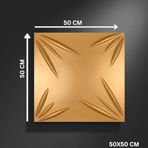 Image of Kayra Decor 3D Wall Panels Designer - Yellow Color | 19.7 inch x 19.7 inch (Pack of 18) - Covers 48.42 Sq. Ft | Premium Home & Office Wall Decoration
