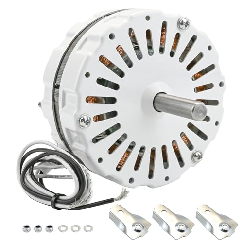 F0510B2497, DOW-136-0-40-XIN Attic Fan Motor Kit Fit for Lomanco 2000 & 1800 Series, Replace Model DOW-136-0-34, F0510B2944, A0416B2059, A0510B2389 etc, 3.4 A/60Hz/120 V, 1100RPM 1/10 HP, White