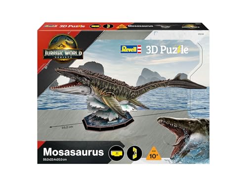 Revell 3D Puzzle 00244 Jurassic World Rebirth: Mosasaurus, 83 Pieces, Highly Detailed, With Diorama Base, Officially Licensed - Image 2