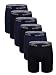 OCOATTON Men's Boxer Briefs Long Leg Big and Tall Combed Cotton Underwear Open Fly 6-Pack (3black/3blue, 5XL)