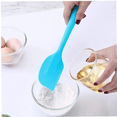 Image of P-Plus International Silicone Spatula Set 5-Piece - 446F Heat-Resistant Baking Spoon Spatula - Seamless One-Piece Design- Non-Stick Silicone Stainless Steel Core (Spatula Set of 5 Blue)