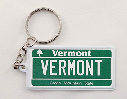 World By Shotglass Vermont License Plate Aluminum Ultra-Slim Rectangular Souvenir Keychain 2.5